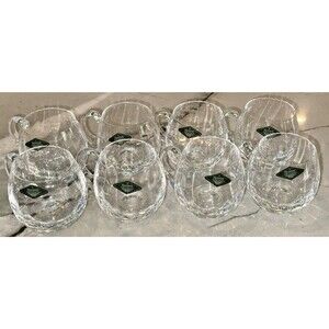 New In Box Set of 8 Crystal Coffee Cup Shannon Crystal Designs Of Ireland